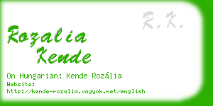 rozalia kende business card