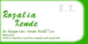 rozalia kende business card